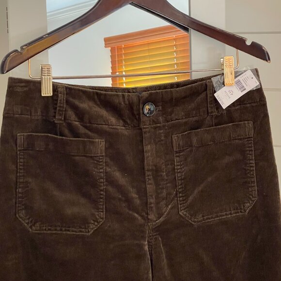 NWT 31P Moss - Colette Cropped Wide Leg Pants Maeve Corduroy - Anthropologie - Picture 3 of 8